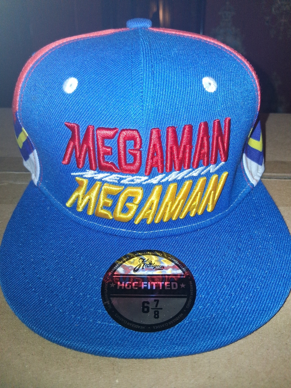 Megaman Blue Embroidered Fitted Hat